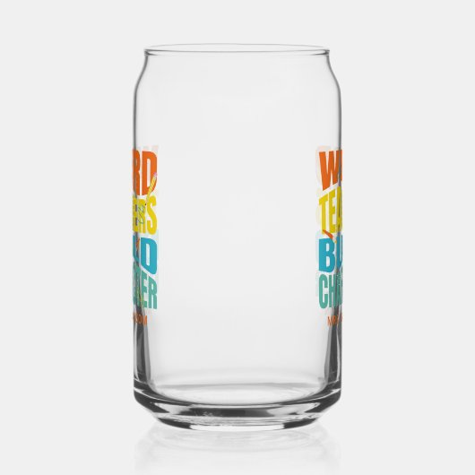 Rare leraren bouwen karakter blikvorm glas (Rechts)