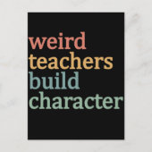Rare leraren bouwen karakter retro leraar briefkaart (Voorkant)