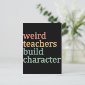 Rare leraren bouwen karakter retro leraar feestdagenkaart (Staand voorkant)