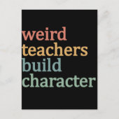 Rare leraren bouwen karakter retro leraar feestdagenkaart (Voorkant)
