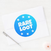 Rare Loot Gamer Kinder Neon Blauwe Tekst Slogan Ronde Sticker (Envelop)