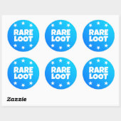 Rare Loot Gamer Kinder Neon Blauwe Tekst Slogan Ronde Sticker (Vel)