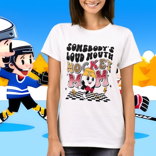 rare luidop-hockey Mam-woordkunst T-shirt