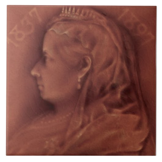 Rare Mauve Queen Victoria 1837-1897 Herdenking Tegeltje (Voorkant)