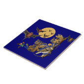 RARE MIDDELEEUWSE BESTIARY, BLAUWE VOGEL, VLEERMUI TEGELTJE (Zijkant)