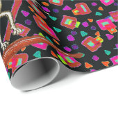 RARE MIDDELEEUWSE BESTIARY Konijn Rijden op een Wi Cadeaupapier (Rol Hoek)