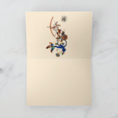 RARE MIDDELEEUWSE BESTIARY Konijn Rijden op een Wi Feestdagen Kaart (Binnen)