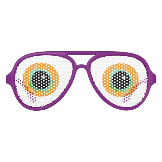 RARE Oranje Eyes Googly Goggle-bril Aviator Zonnebril (Voorkant)