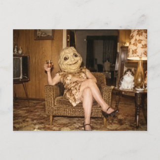 Rare Prentkaart: Vrouw Met Masker Briefkaart