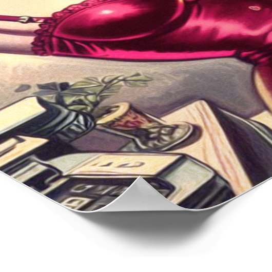 rare pulp sci-fi meisjes poster (Hoek)