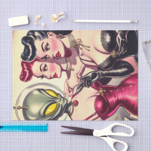  rare pulp sci-fi meisjes tissuepapier (Craft)