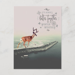 Rare rendier en kerstcitaten collage briefkaart
