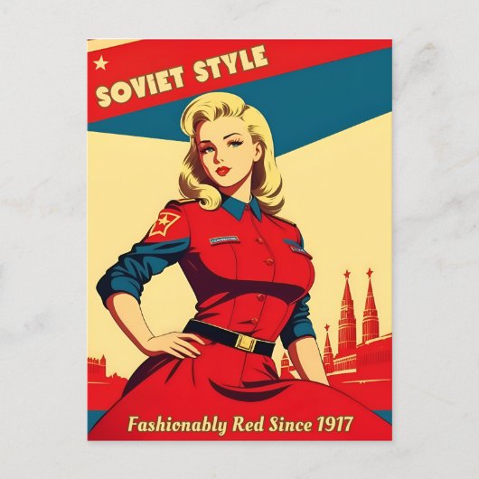 Rare retro geïnspireerde Sovjet-Sovjet-communistis Briefkaart (Voorkant)