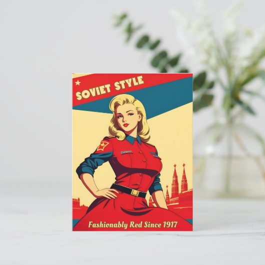 Rare retro geïnspireerde Sovjet-Sovjet-communistis Briefkaart (Staand voorkant)