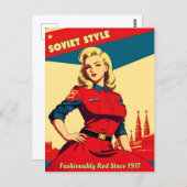 Rare retro geïnspireerde Sovjet-Sovjet-communistis Briefkaart (Voorkant / Achterkant)