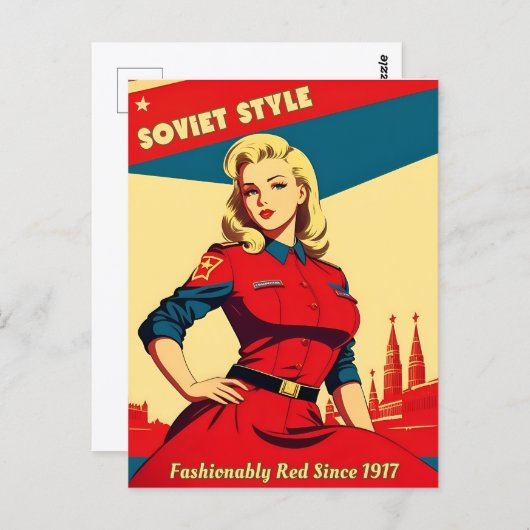 Rare retro geïnspireerde Sovjet-Sovjet-communistis Briefkaart (Voorkant / Achterkant)