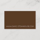 Rare Steak Steakhouse Restaurant Food Chef Visitekaartje (Achterkant)