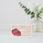 Rare Steak Steakhouse Restaurant Food Chef Visitekaartje (Staand voorkant)
