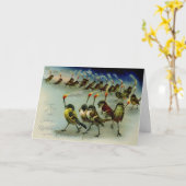Rare vage bende vogels met lucifer ansichtkaart kaart (Gele Bloem)