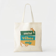 Rare Vibes Only Funny Meme Cat Canvas tas