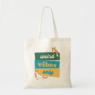 Rare Vibes Only Funny Meme Cat Canvas tas