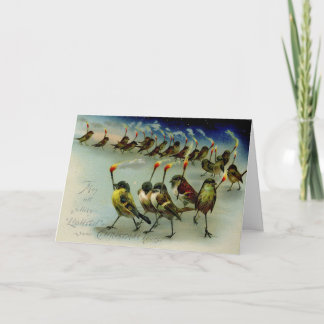 Rare vreemde groep vogels met lucifers ansichtkaar kaart