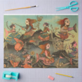 Rare vrouwen meisjes onder het Zee collage decoupa Tissuepapier (Craft)