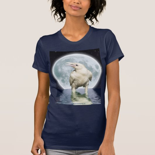 Rare White Raven & Moon II Art T-shirt (Voorkant)