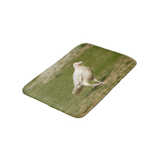 Rare White (Spirit) Raven en Grass Bath Mat (Gekanteld)