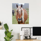 Rare Wild New Forest Palomino Pony Hampshire, Vere Poster (Thuiskantoor)