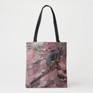 Rare Yellow-footed Rock Wallaby en Baby Australië Tote Bag