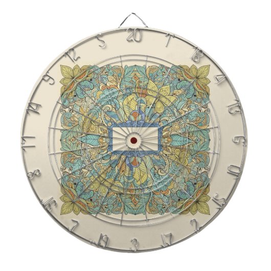 Rare Zentangle Mandala Art Dartboard Dartbord (Voorkant)
