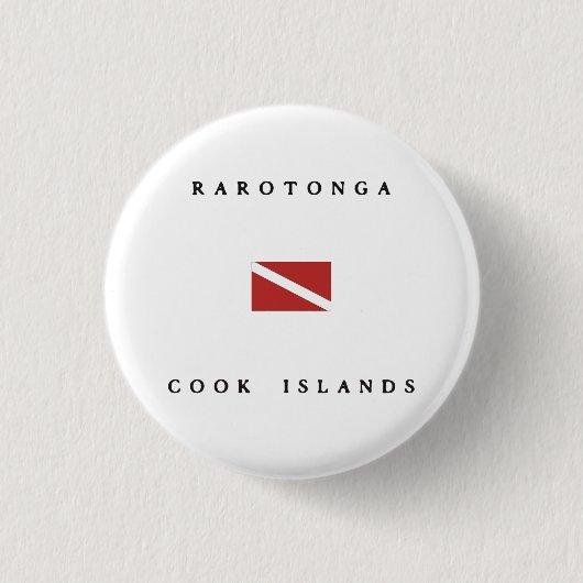 Rarotonga Cook Islands Scuba Dive Flag Ronde Button 3,2 Cm (Voorkant)