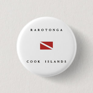Rarotonga Cook Islands Scuba Dive Flag Ronde Button 3,2 Cm