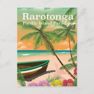 Rarotonga pacifisch eiland vintage reisposter briefkaart