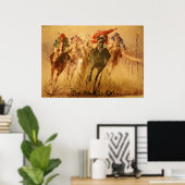 ras, de race is aan poster (Thuiskantoor)