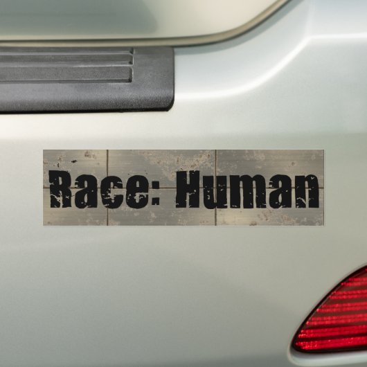 Ras: menselijk bumpersticker (Op auto)