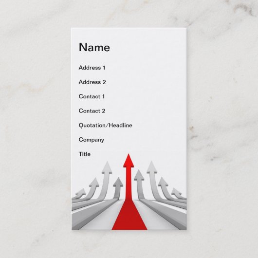 Ras naar succes wijst omhoog visitekaartje (Voorkant)