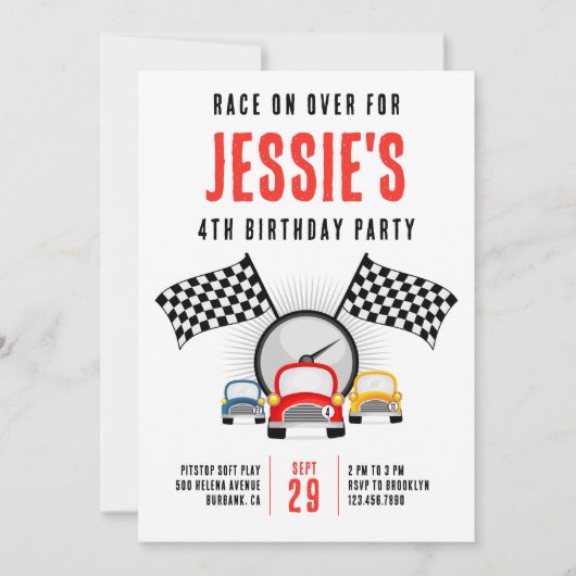 Ras over auto Birthday Kaart (Voorkant)