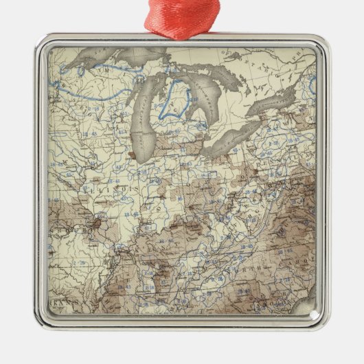 Ras Population Density 1870 Metalen Ornament (Voorkant)