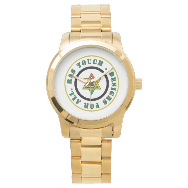 Ras Touch-Oversize Gold Bracelet Watch Horloge (Voorkant)