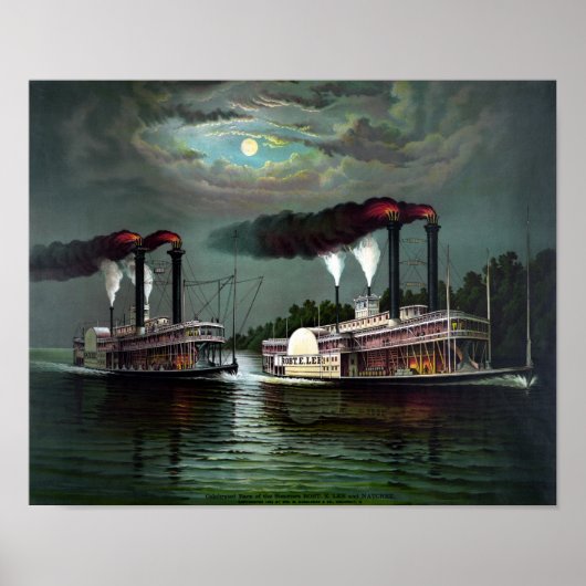 Ras van Steamers Robt. E. Lee en Natchez Poster (Voorkant)