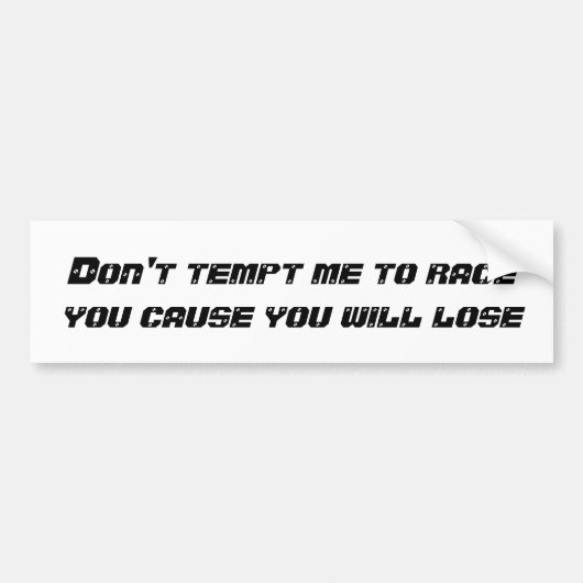 Ras verleiden bumpersticker (Voorkant)