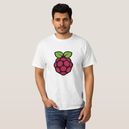 Rasberry Pi / Raspbian Linux T-Shirt (Voorkant volledig)