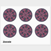 Rasberry Starburst Ronde Sticker (Vel)