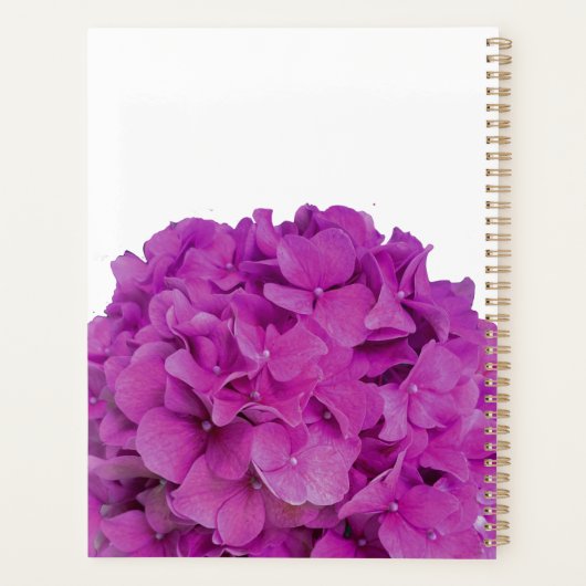 Rasbesroze hydrangeas roze magenta bloemen planner (Achterkant)