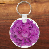 Rasbesroze hydrangeas roze magenta bloemen sleutelhanger (Voorkant)