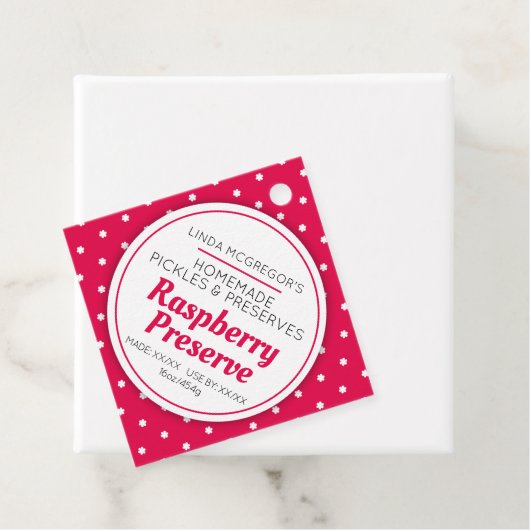 Rasbessen bewaren etiket van rode jam (In situ)