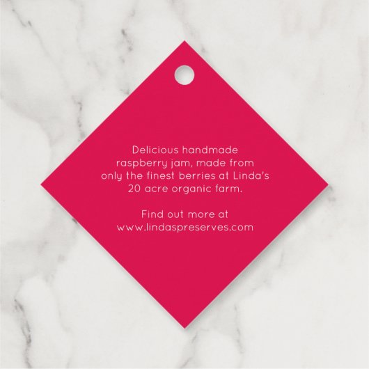 Rasbessen bewaren etiket van rode jam (Achterkant)
