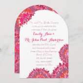 Rasbessen Plum Coral Pink Floral Wedding Kaart (Voorkant / Achterkant)